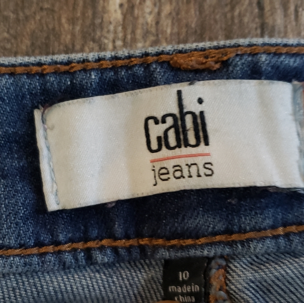 CAbi Jeans Curvy Skinny Blue Size 10 Distressed #5091 - Picture 6 of 7